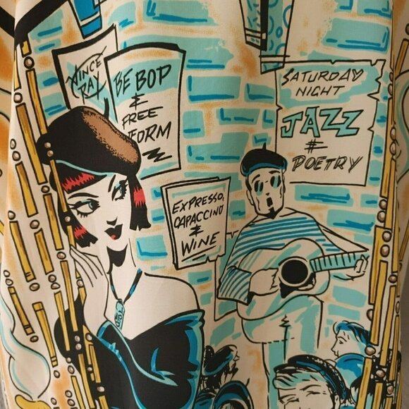 Men's La Rocka London for Deluxe By BC Ethic Noir Jazz Beatnik Shirt XL/XXL - Picture 3 of 7